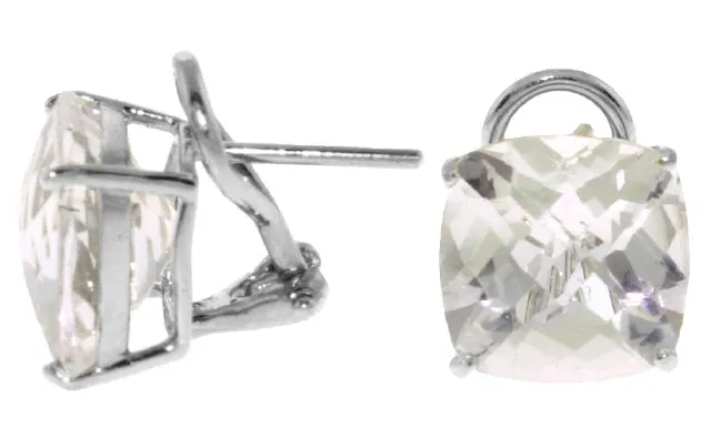 7.2 Carat 14K Solid Yellow Gold Provocative White Topaz Earrings