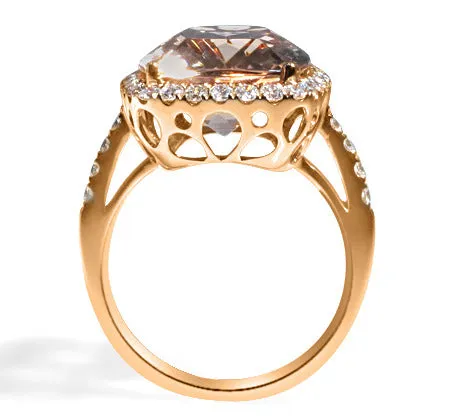 8.49carat Rose Gold Diamond Morganite Ring