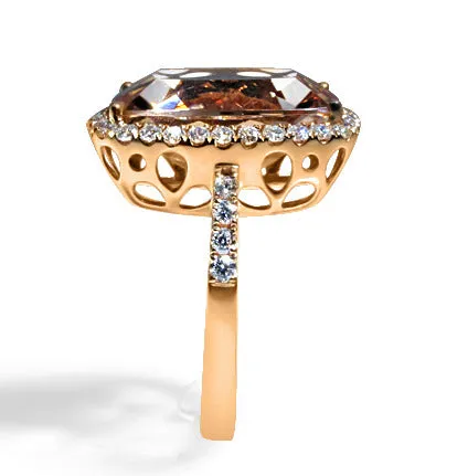 8.49carat Rose Gold Diamond Morganite Ring