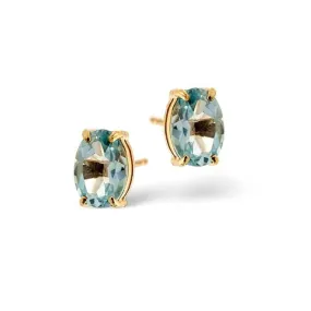 Acotis Diamonds 18K Gold 5mm x Blue Topaz Earrings DCE02-BT