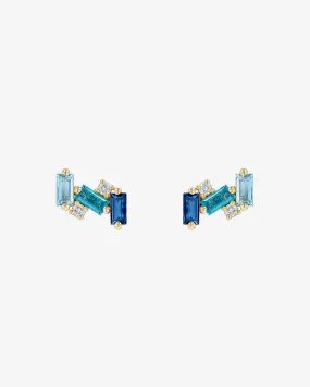 Amalfi Burst Blue Ombre Studs