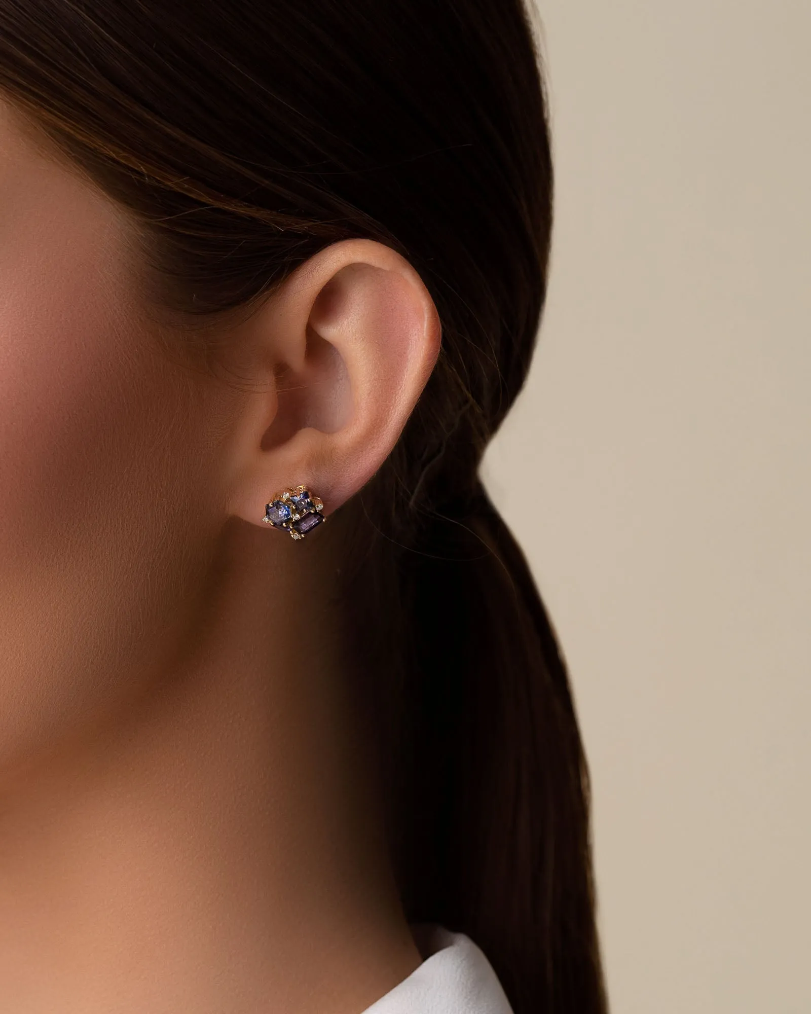 Amalfi Dark Blue Mix Blossom Studs