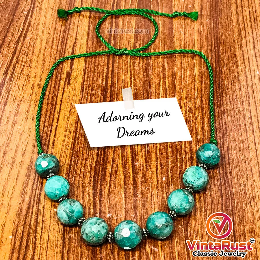 Amazonite Stone Beaded Choker Necklace