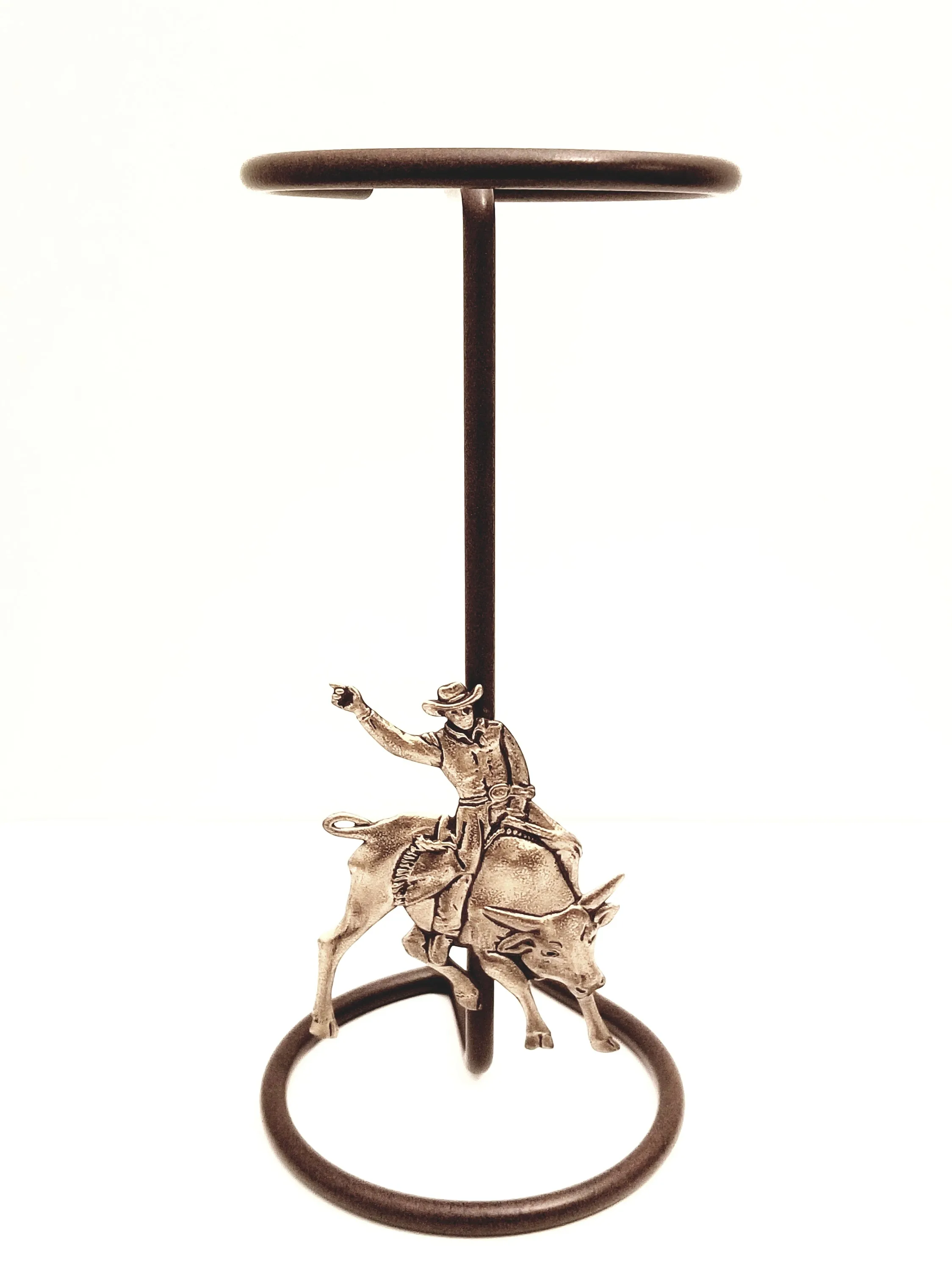 American Made Cowboy Hat Stand with Bull Rider Rust