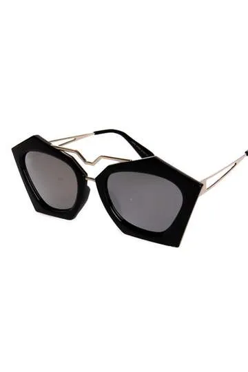 Angular Hexagon Cat Eye Sunglasses