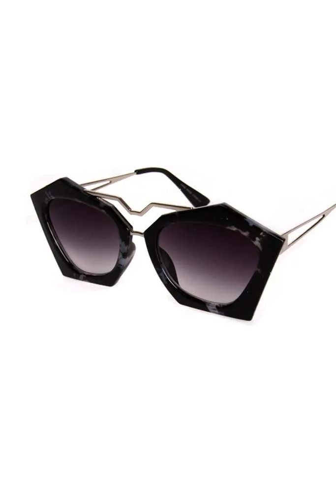 Angular Hexagon Cat Eye Sunglasses