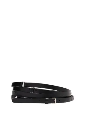 Ann Demeulemeester   1.5cm Kepa triple wrap belt 