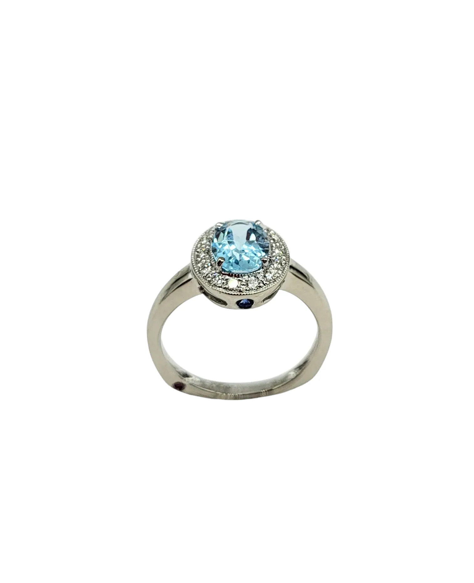 Aqua Marine and Diamond Ring