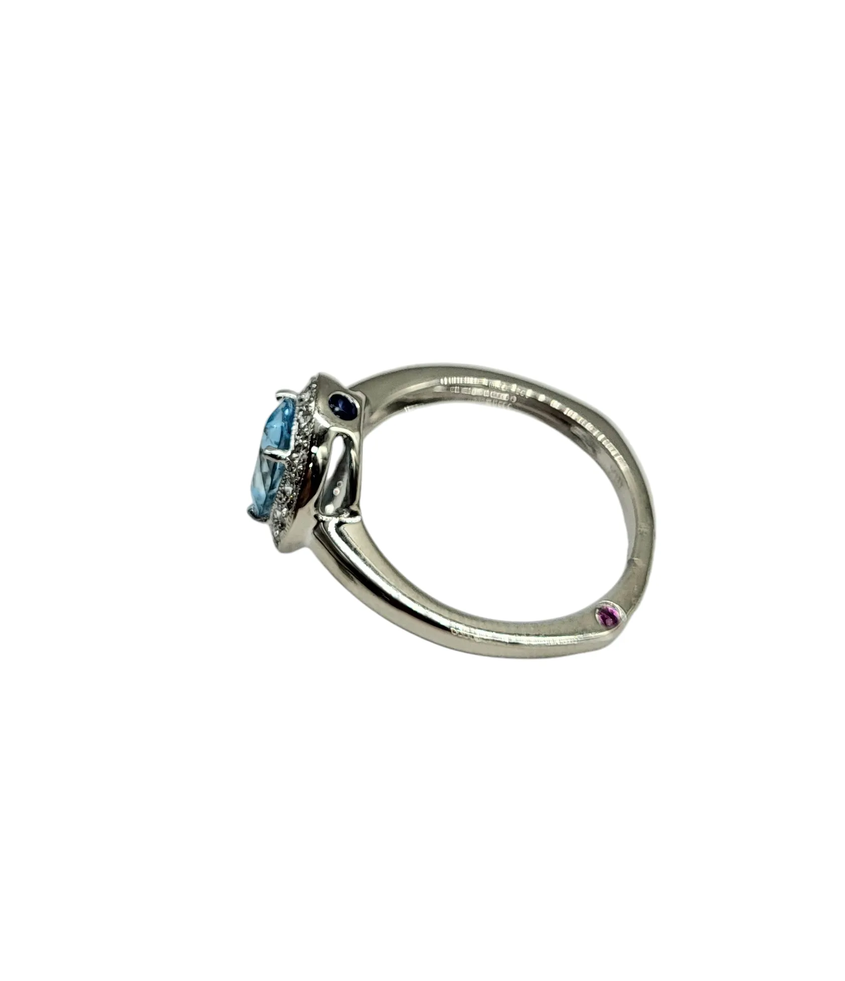 Aqua Marine and Diamond Ring