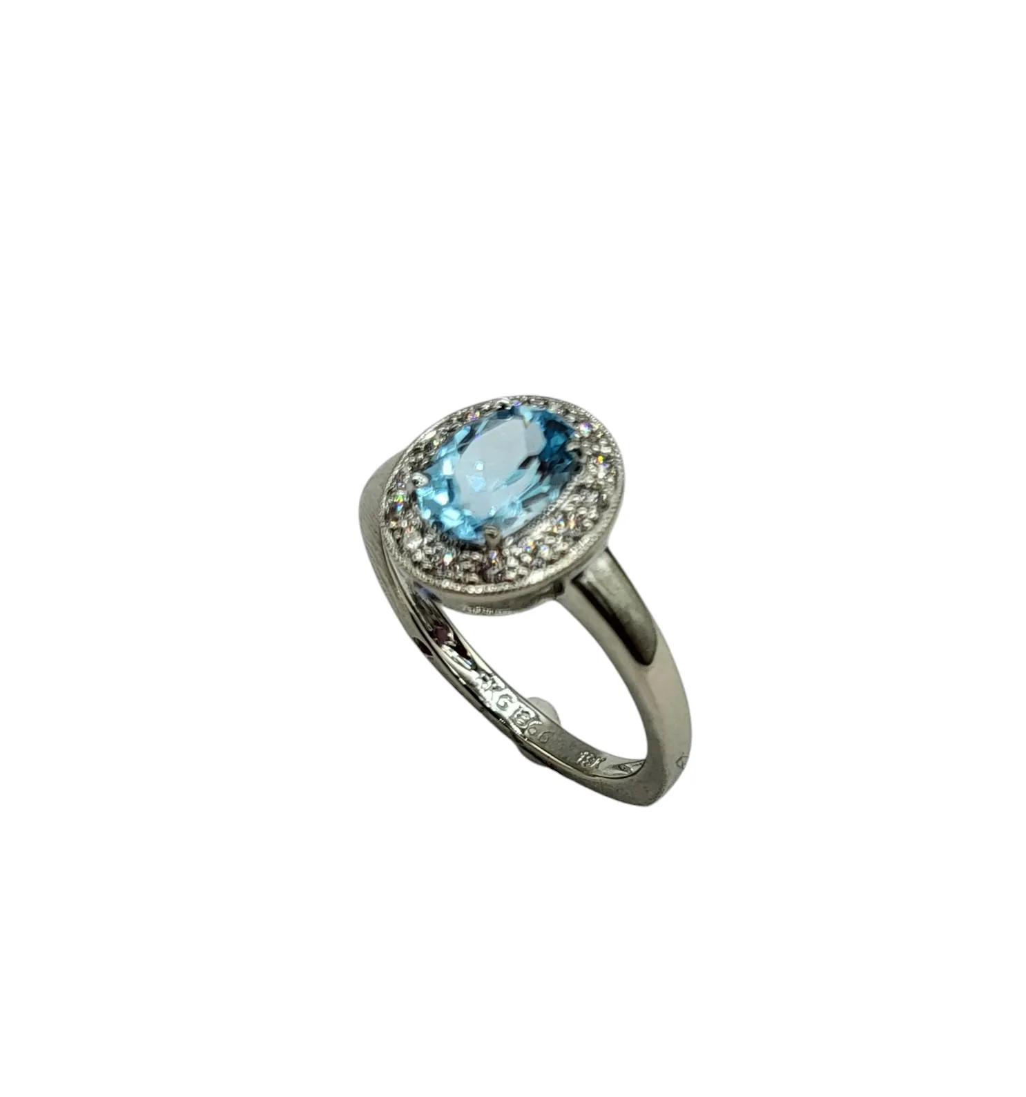 Aqua Marine and Diamond Ring