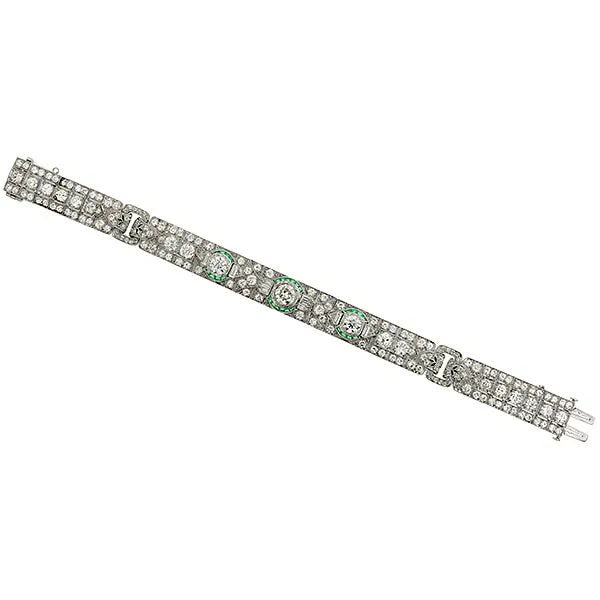 Art Deco Diamond & Emerald Bracelet