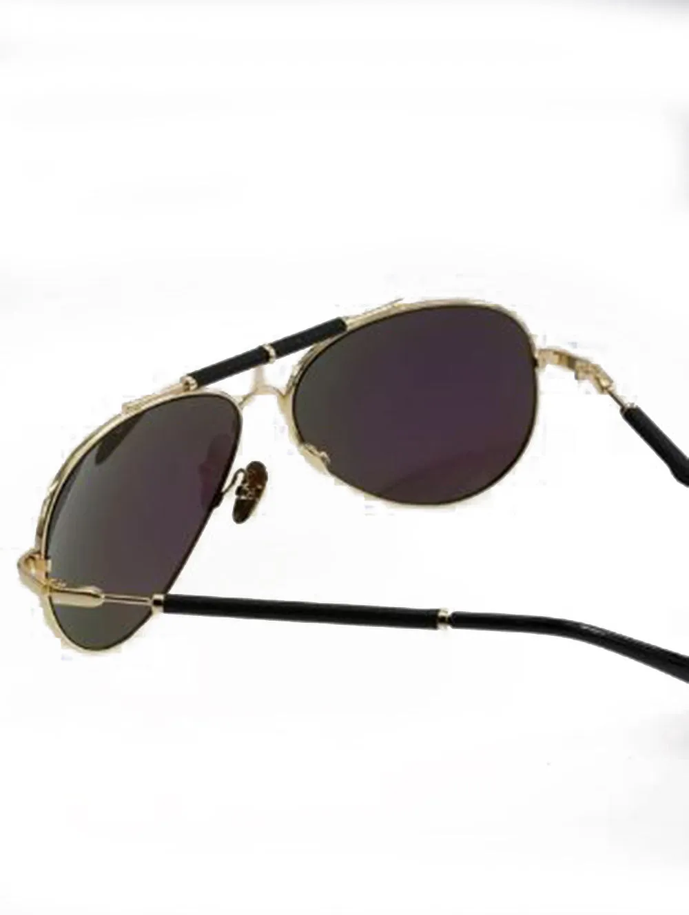 Aviator PU Leather Brow Bar Mirror Sunglasses