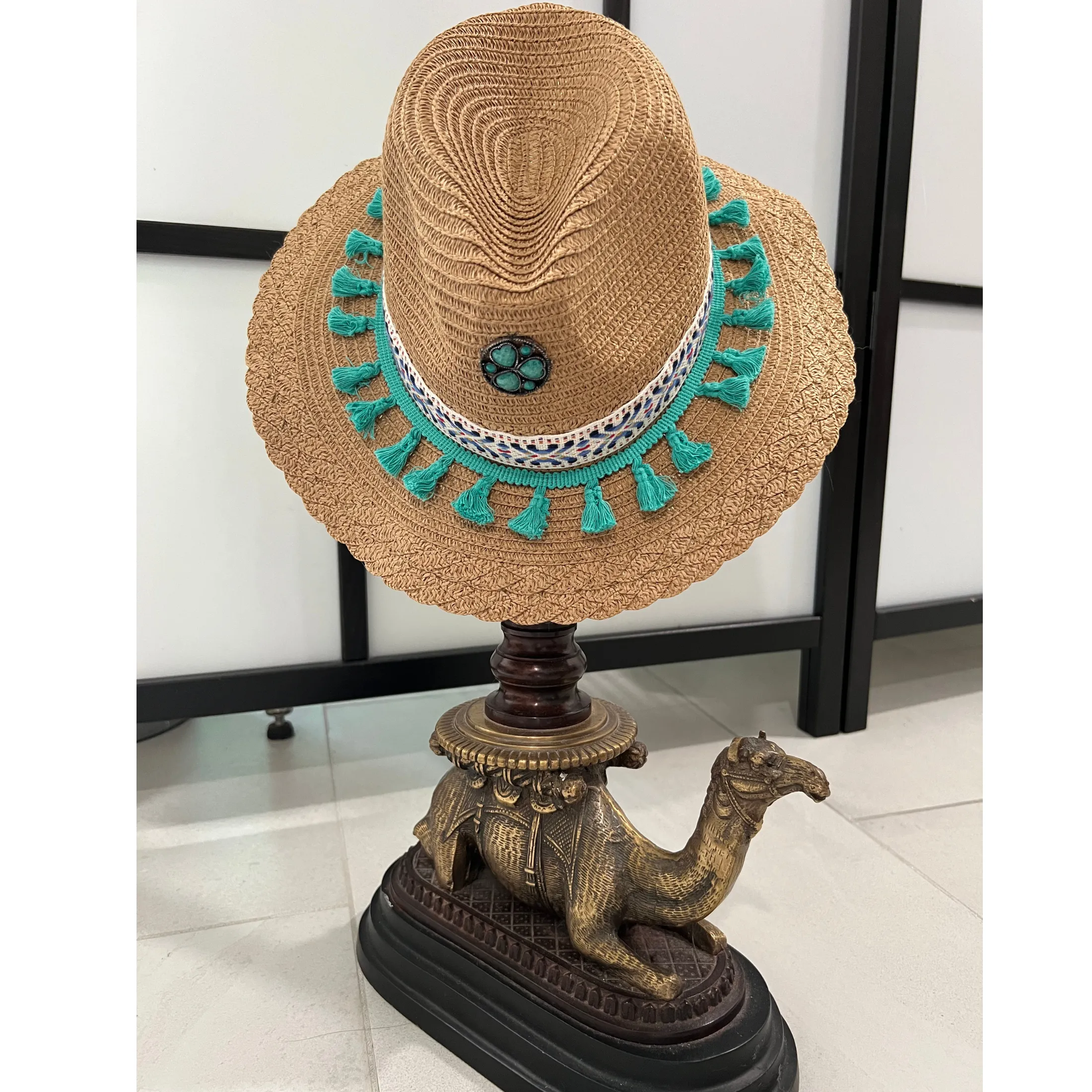 Bahamas  Straw Hat Decorated with tassels