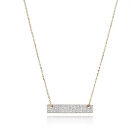 Bar of Diamonds on a Chain in 14k Gold