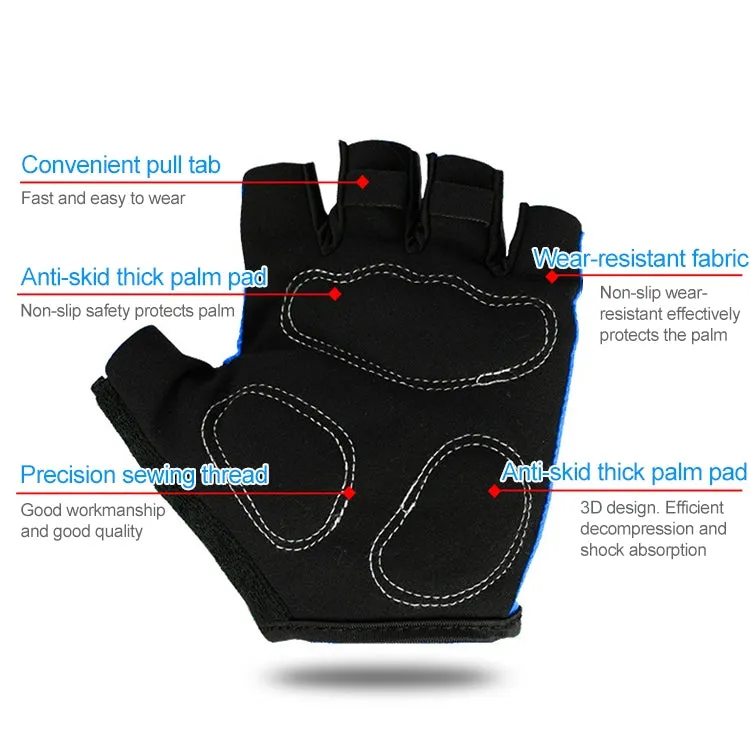 BaseCamp BC-204 Bicycle Half Finger Gloves Lycra Fabric Cycling Gloves, Size: M(Black)