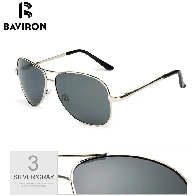 BAVIRON Wrap Aviator Sunglasses Retro Classic Designer Men Sunglasses Aluminum Polarized Sun Glasses Driving UV400 Oculos 1588