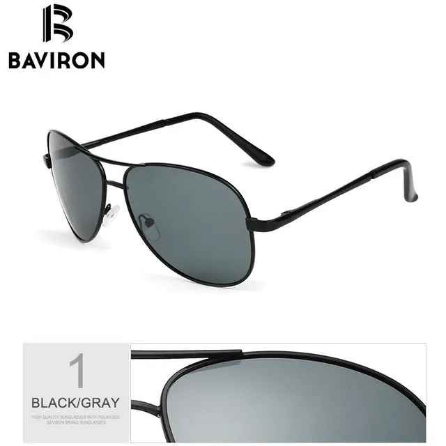 BAVIRON Wrap Aviator Sunglasses Retro Classic Designer Men Sunglasses Aluminum Polarized Sun Glasses Driving UV400 Oculos 1588