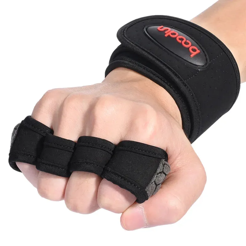 BD1119 Body Building Gym Training Fitness Weightlifting Gloves Wrist Wraps Workout Half Finger For Men & Women