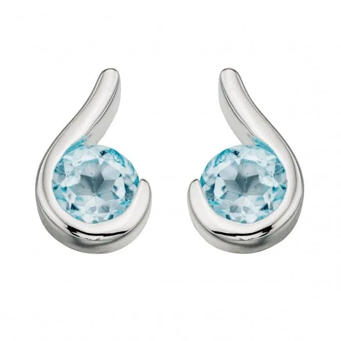 Beginnings Sterling Silver E436T Blue Topaz Post Earrings