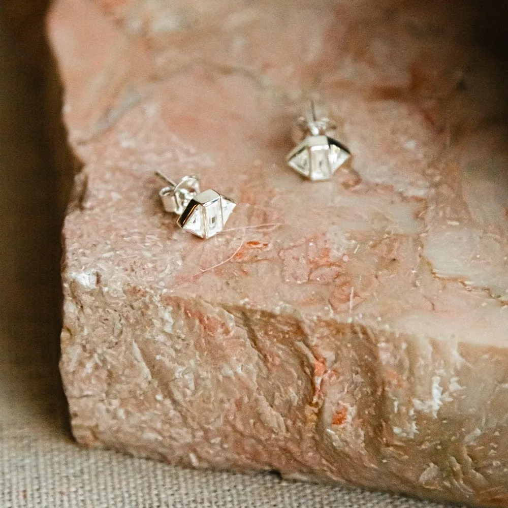 Beloved White Topaz Stud Earrings Sterling Silver