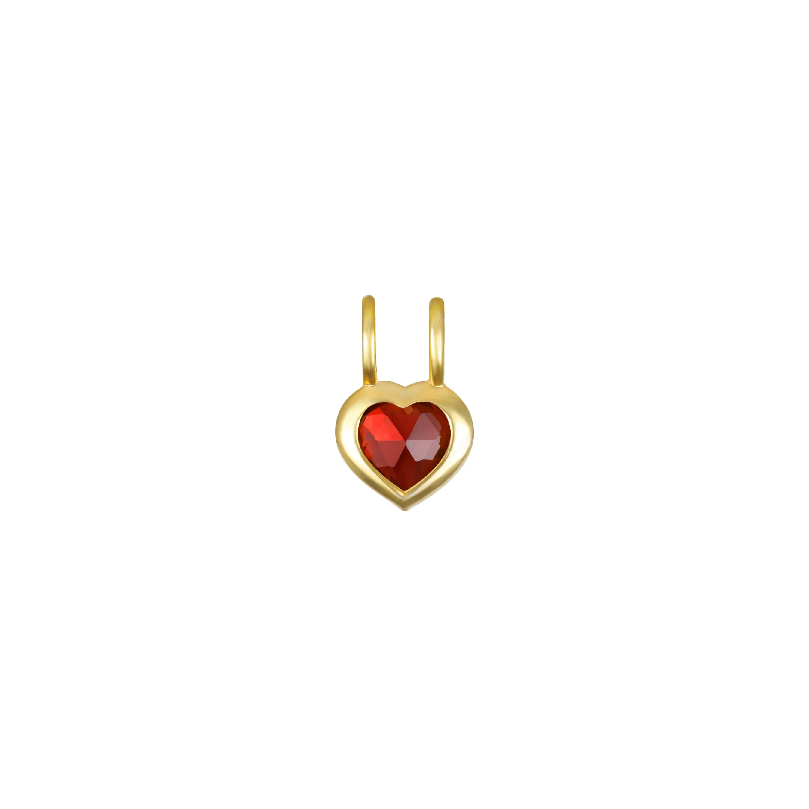 Birthstone Heart Necklace - January Garnet