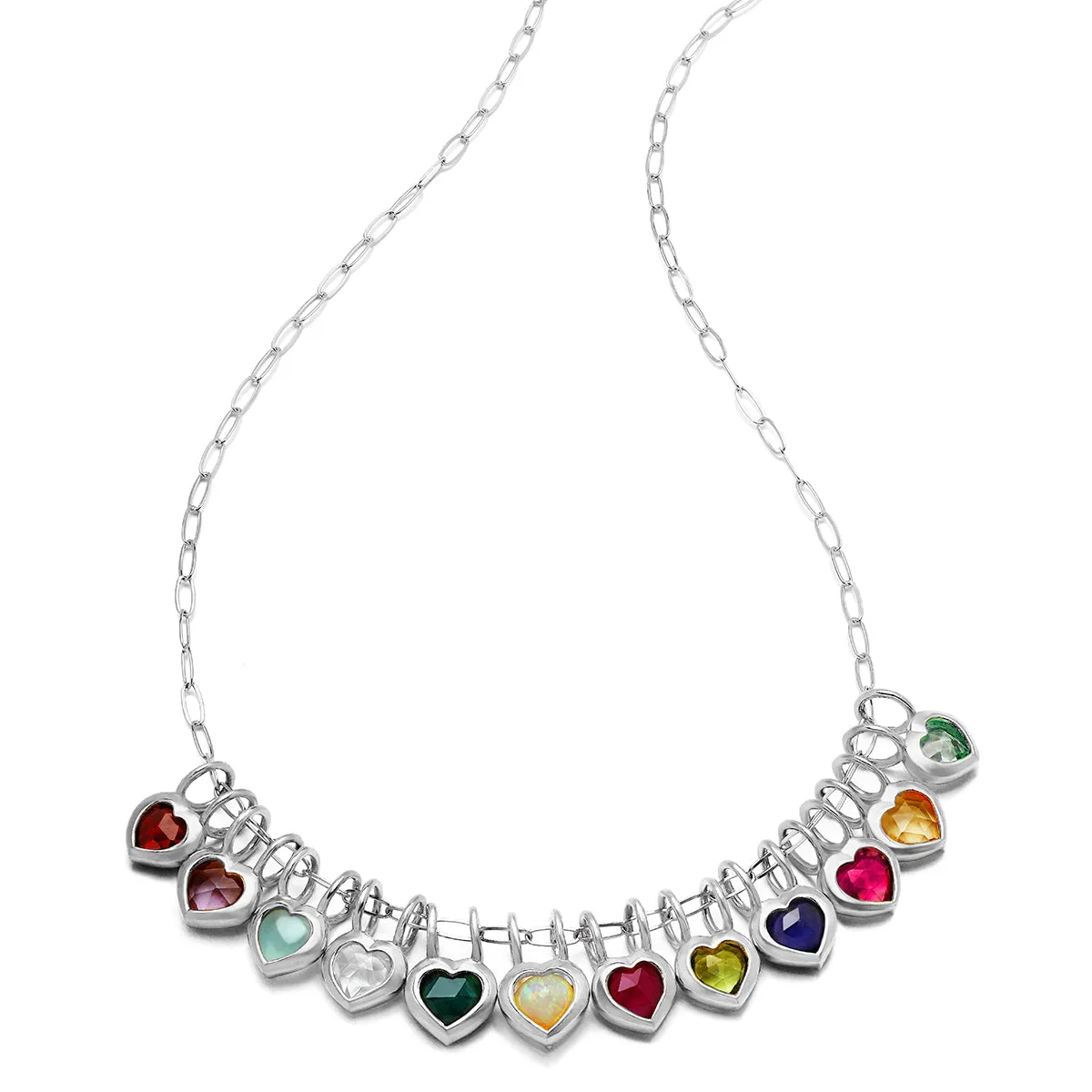 Birthstone Heart Necklace - January Garnet