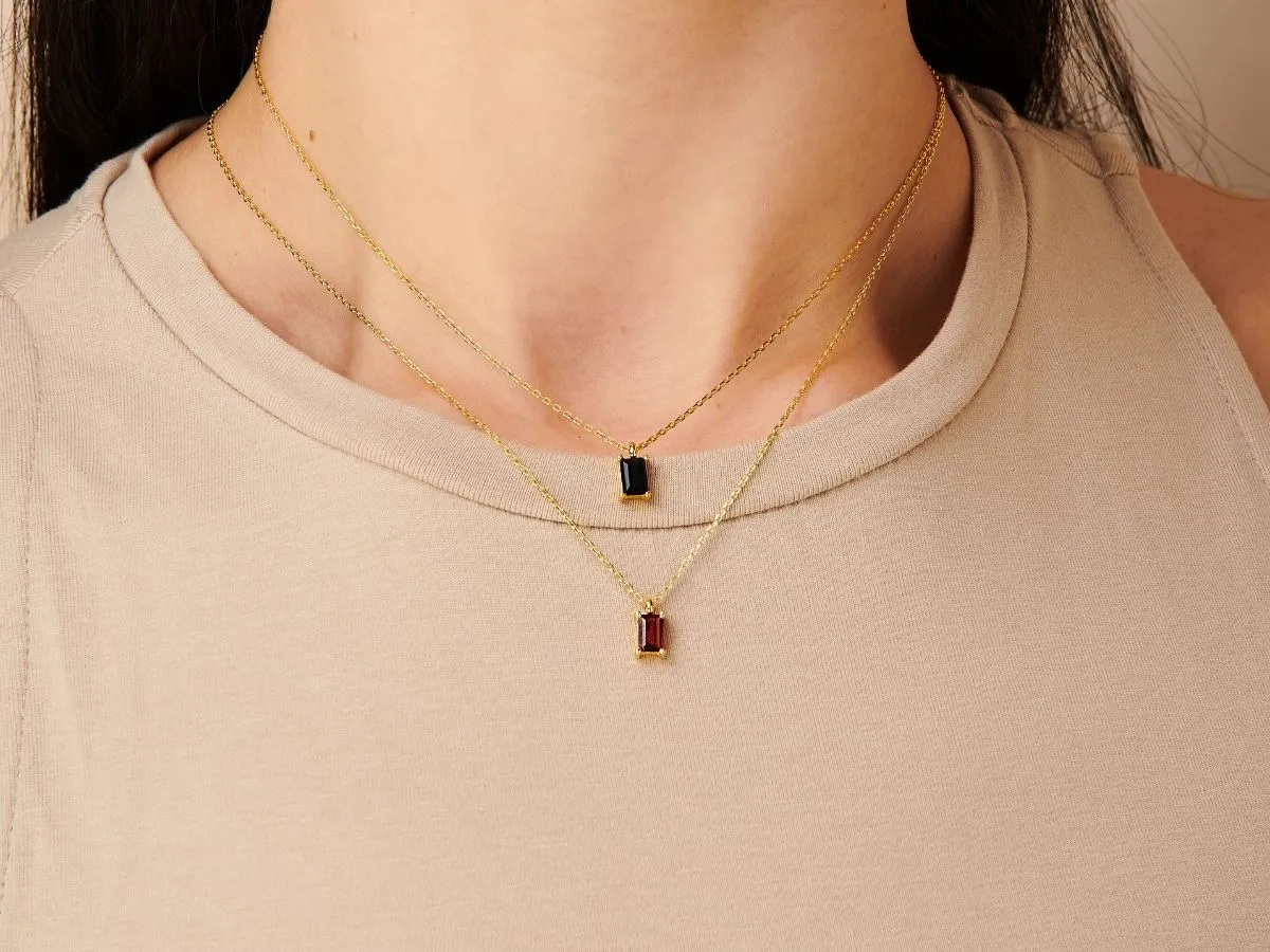 Birthstone Necklace - January by Little Sky Stone