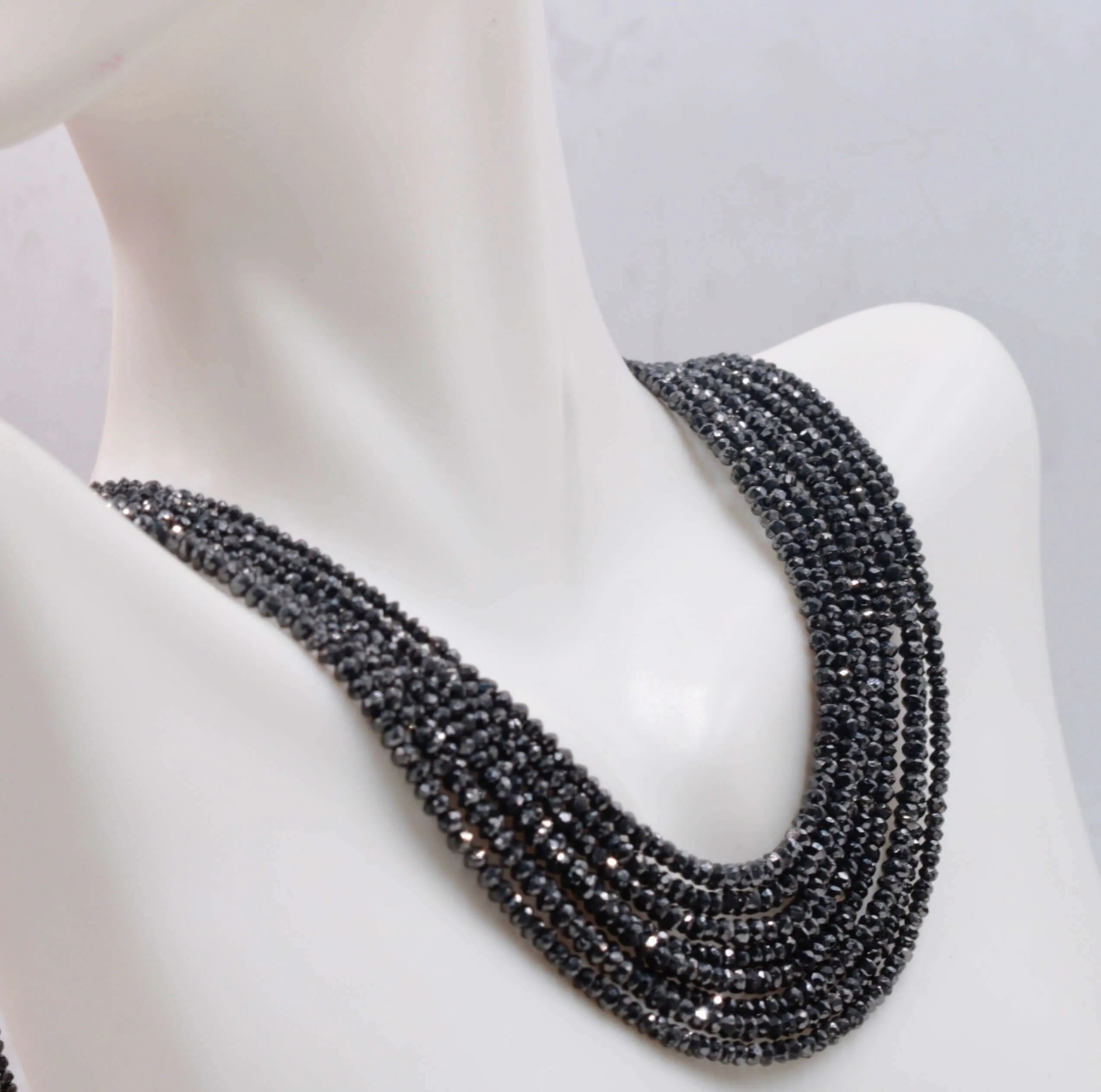 Black Diamond Beads Black Beads DIY Necklace Diamond Beads BLACK Diamond Necklace Necklace for Women April Necklace Inches SKU 6142772