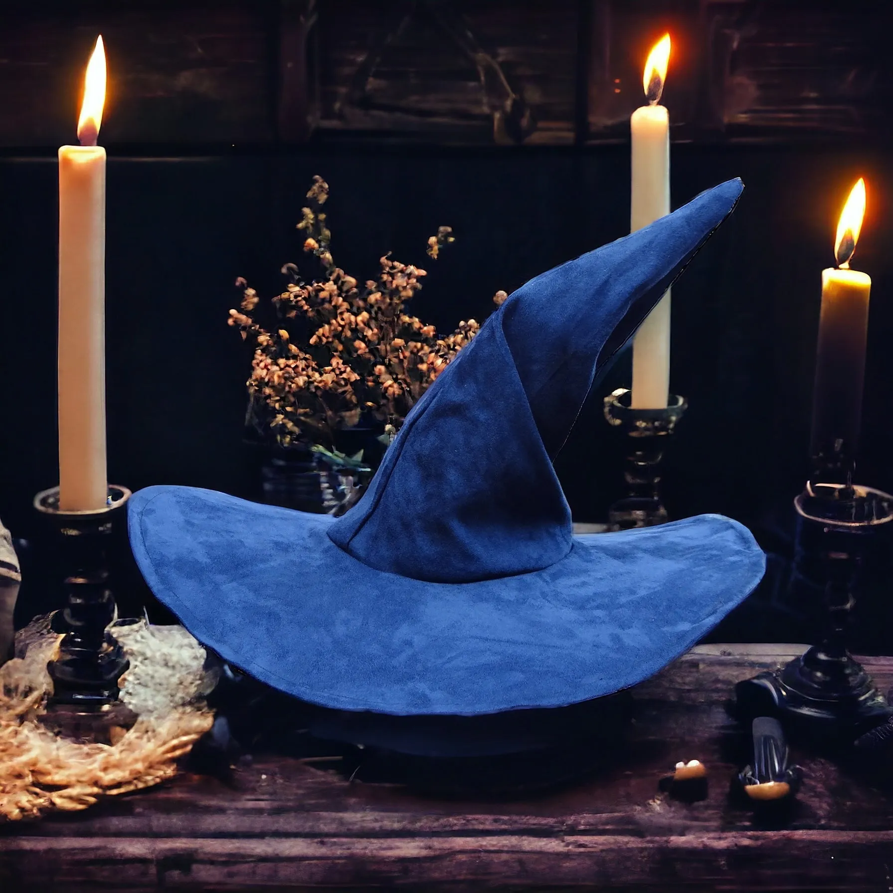 Blue Deluxe Witch Hat