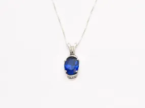 Blue Sapphire Necklace - Vintage Sapphire Necklace - Blue Tribal Pendant