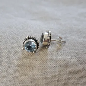 Blue Topaz .925 Sterling Silver Earrings from Bali