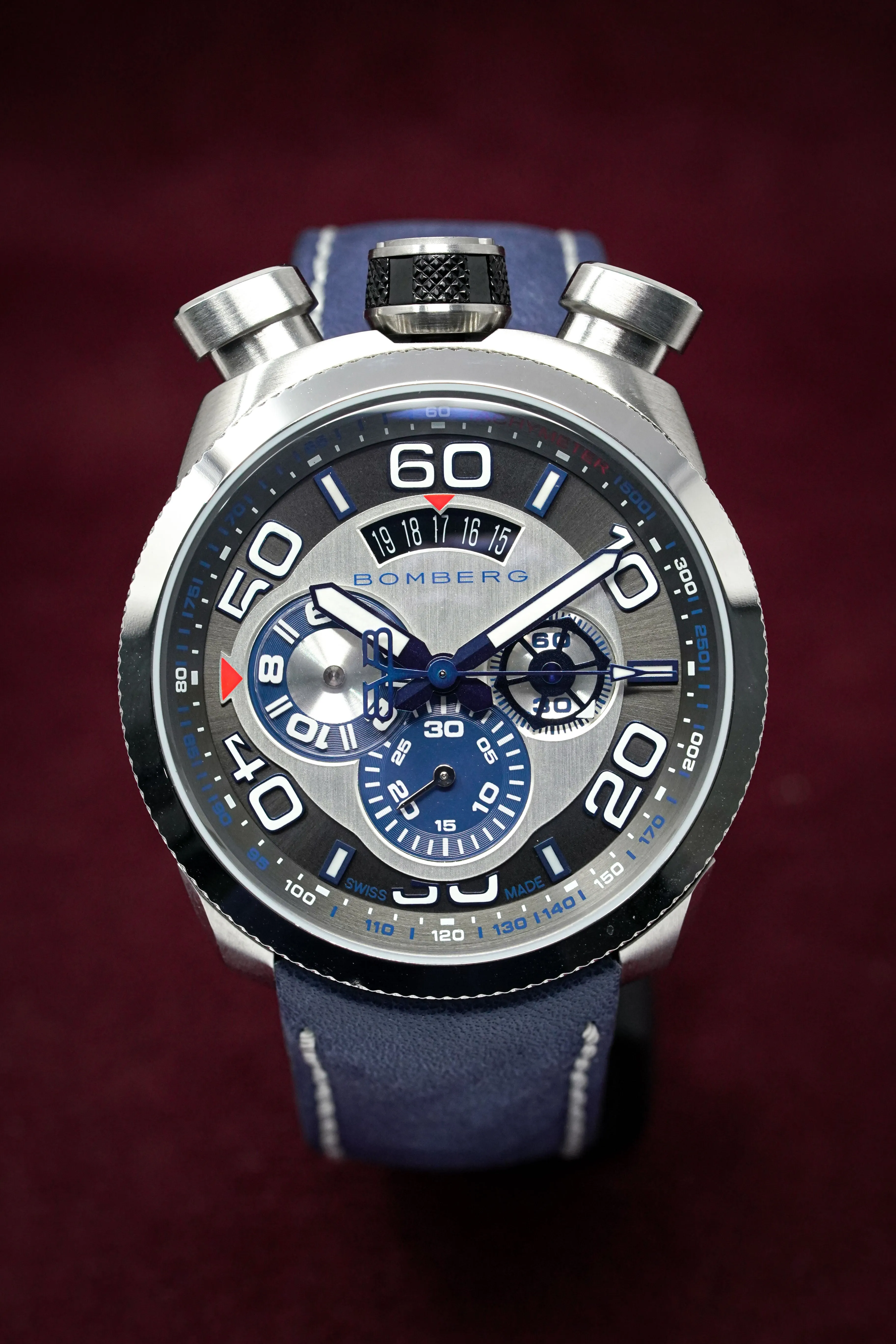 Bomberg Men's Chronograph Watch BOLT-68 Blue BS45CHSS.007.3