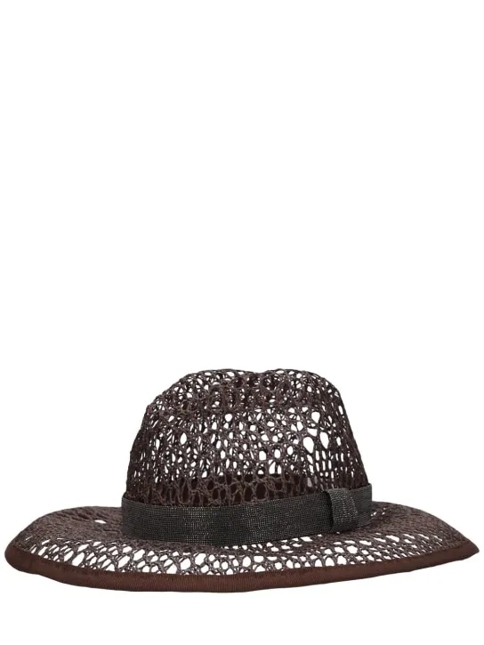 Brunello Cucinelli   Raffia effect brimmed hat 