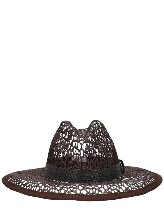 Brunello Cucinelli   Raffia effect brimmed hat 