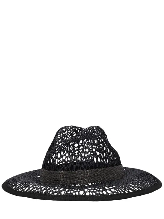 Brunello Cucinelli   Raffia effect brimmed hat 