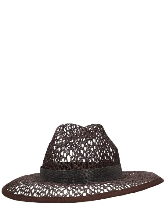 Brunello Cucinelli   Raffia effect brimmed hat 