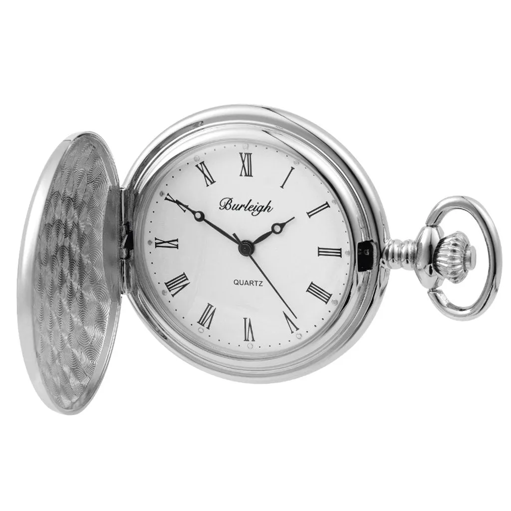 Budget Chrome Full Hunter Pocket Watch by Burleigh CHR1231