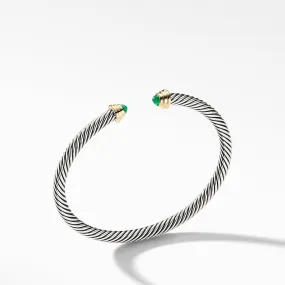 Cable Kids® Birthstone Bracelet with Emerald and 14K Gold, 4mm