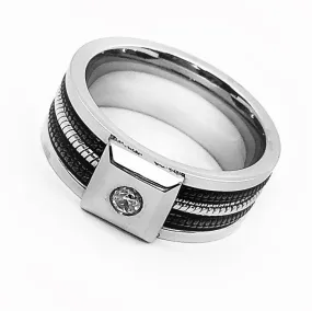 Cables Men's CZ & Stainless Steel Band