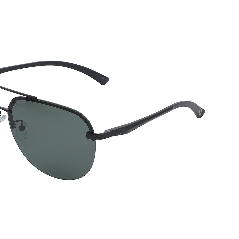 Carlton London Premium Black & Green Toned Polarised And Uv Protected Lens Aviator Sunglasses For Men