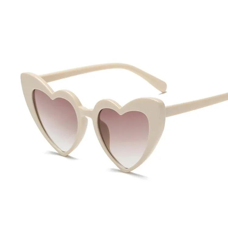 Cat Eye Sunglasses, Sunglasses Love Heart, Woman Vintage Black Pink Red Heart Shape Sun Glasses