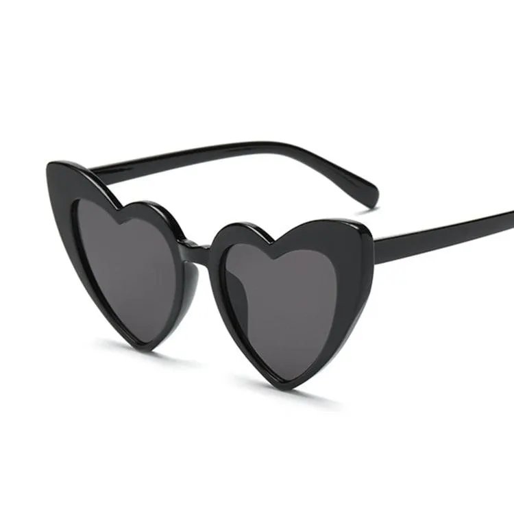 Cat Eye Sunglasses, Sunglasses Love Heart, Woman Vintage Black Pink Red Heart Shape Sun Glasses