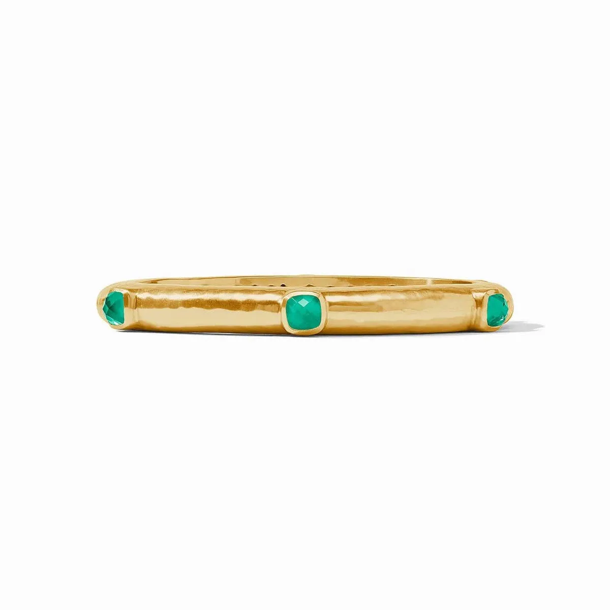 Catalina Stone Hinge Bangle - Iridescent Emerald Green