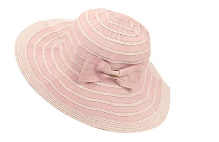 C.C Beanie Ribbon Fold Over Travel Sun Hat DA3