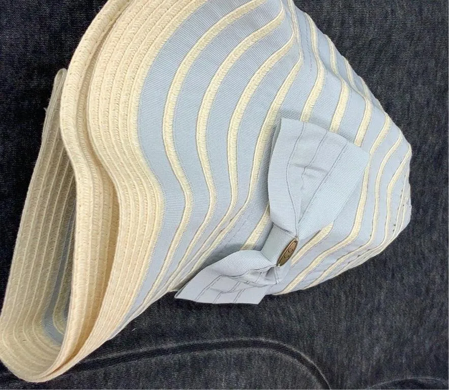 C.C Beanie Ribbon Fold Over Travel Sun Hat DA3