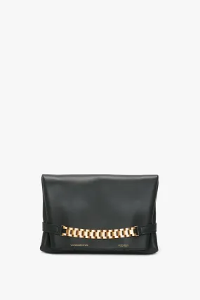 Chain Pouch Bag In Black Leather