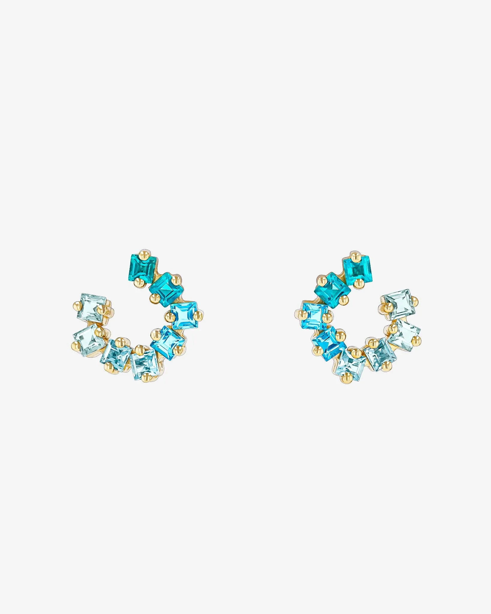 Cierra Light Blue Ombre Mini Sideways Hoops