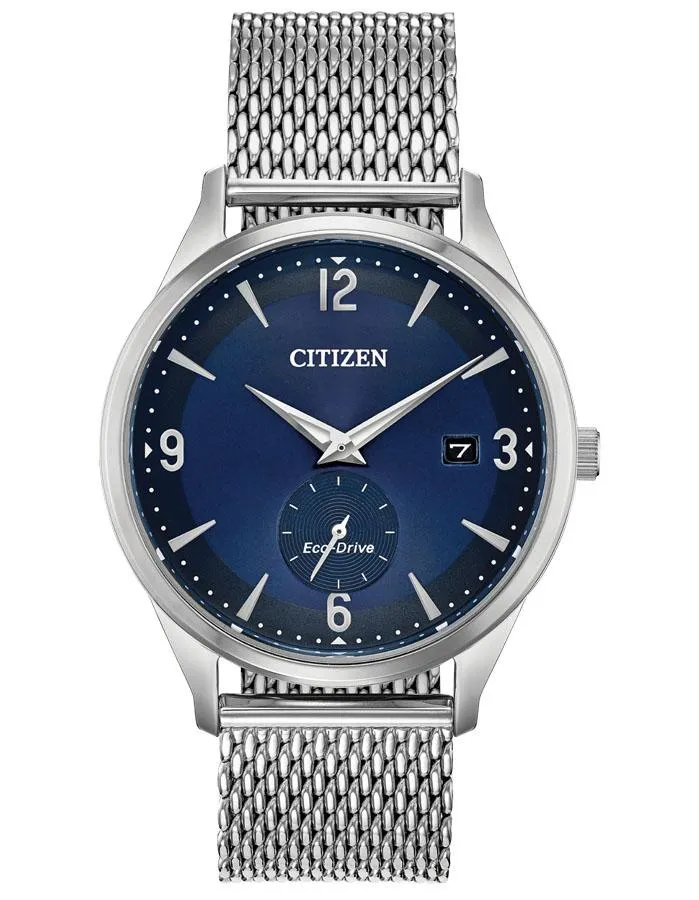 Citizen Mens DRIVE BTW Watch - Stainless Steel - Blue Dial - Date -Mesh Bracelet