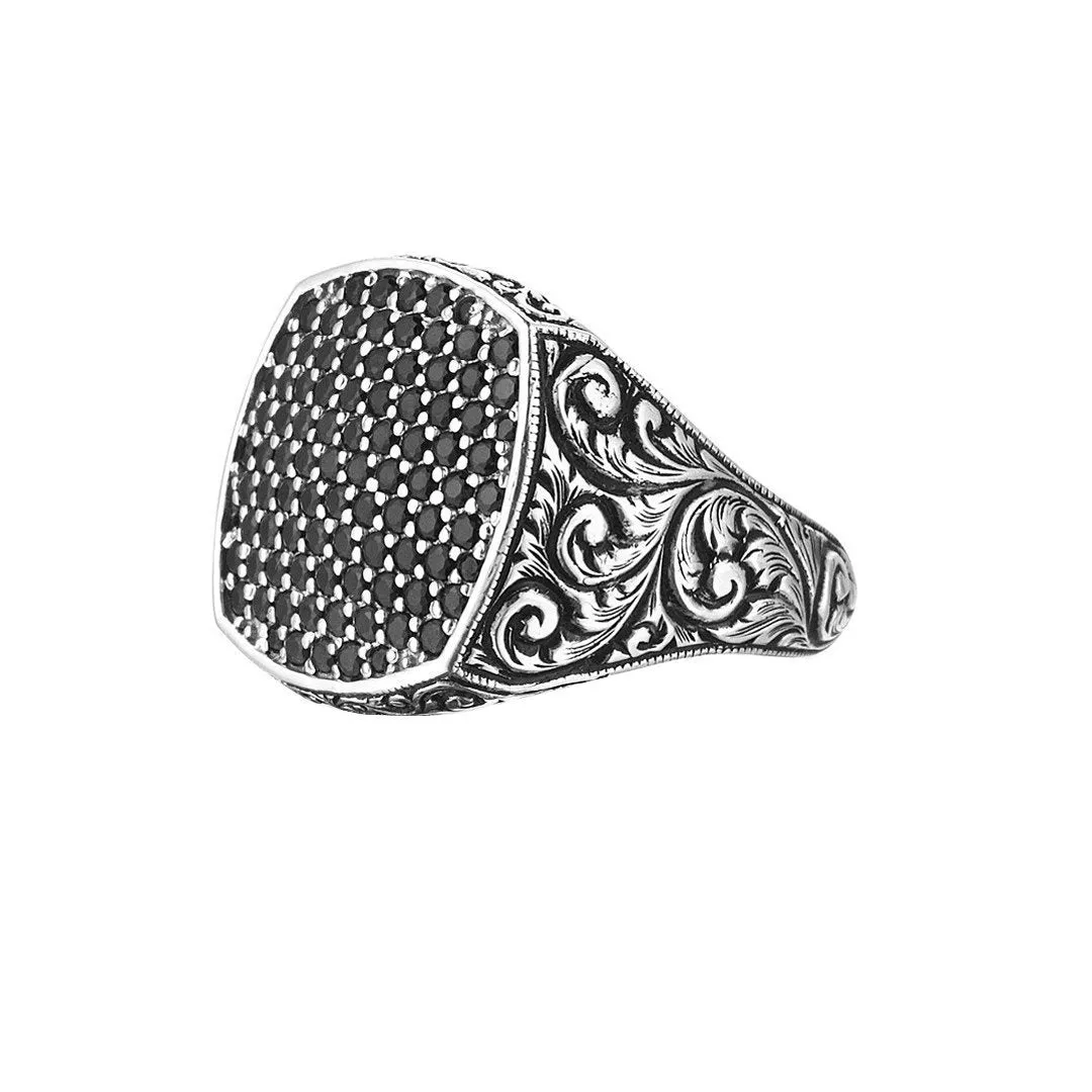 Classic Cushion Pave Ring - Solid Silver