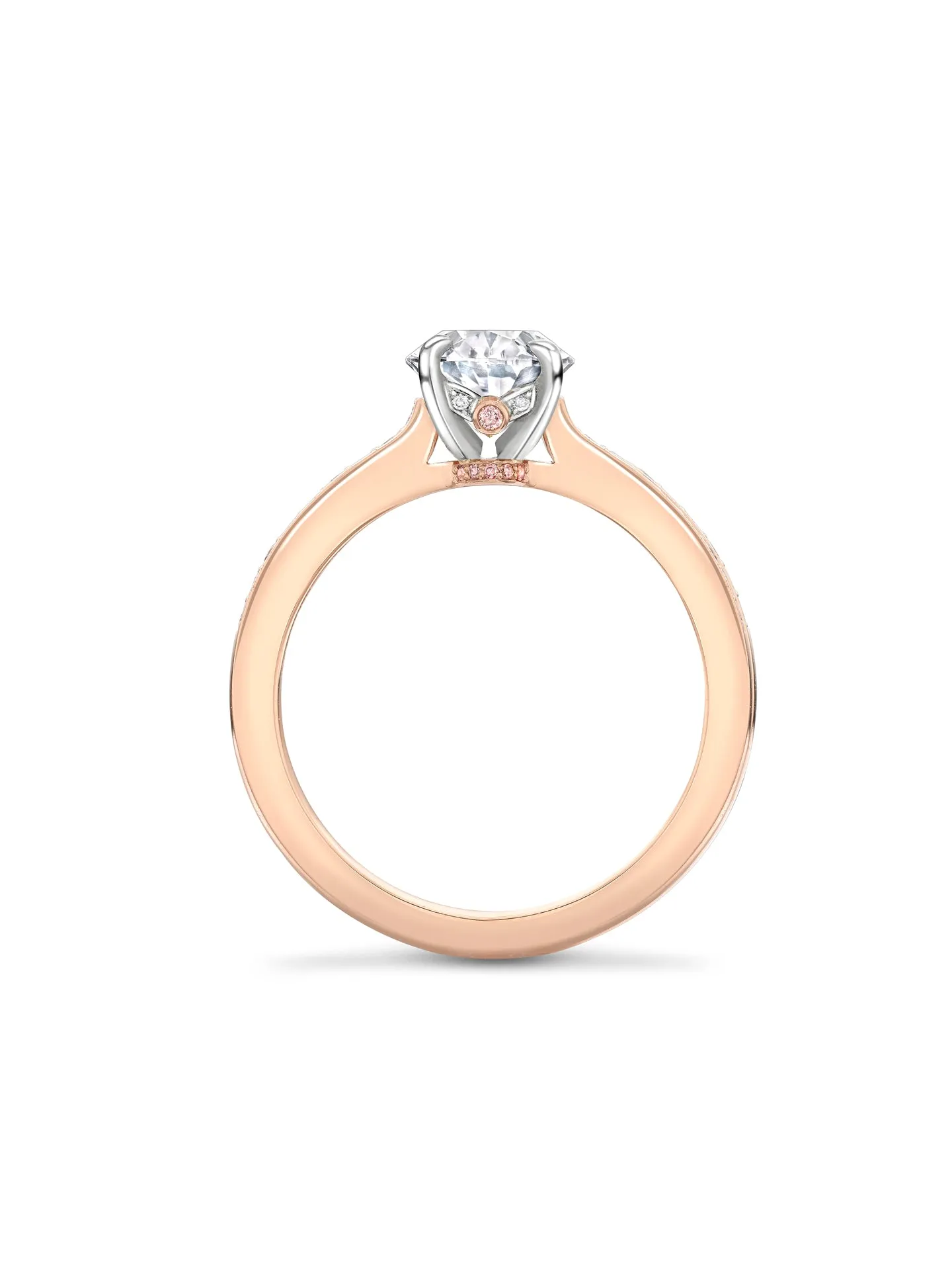 Classic Oval Diamond Rose Gold Engagement Ring